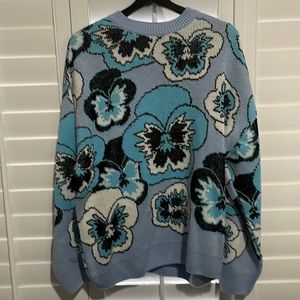 Mens Blue Flower Sweater